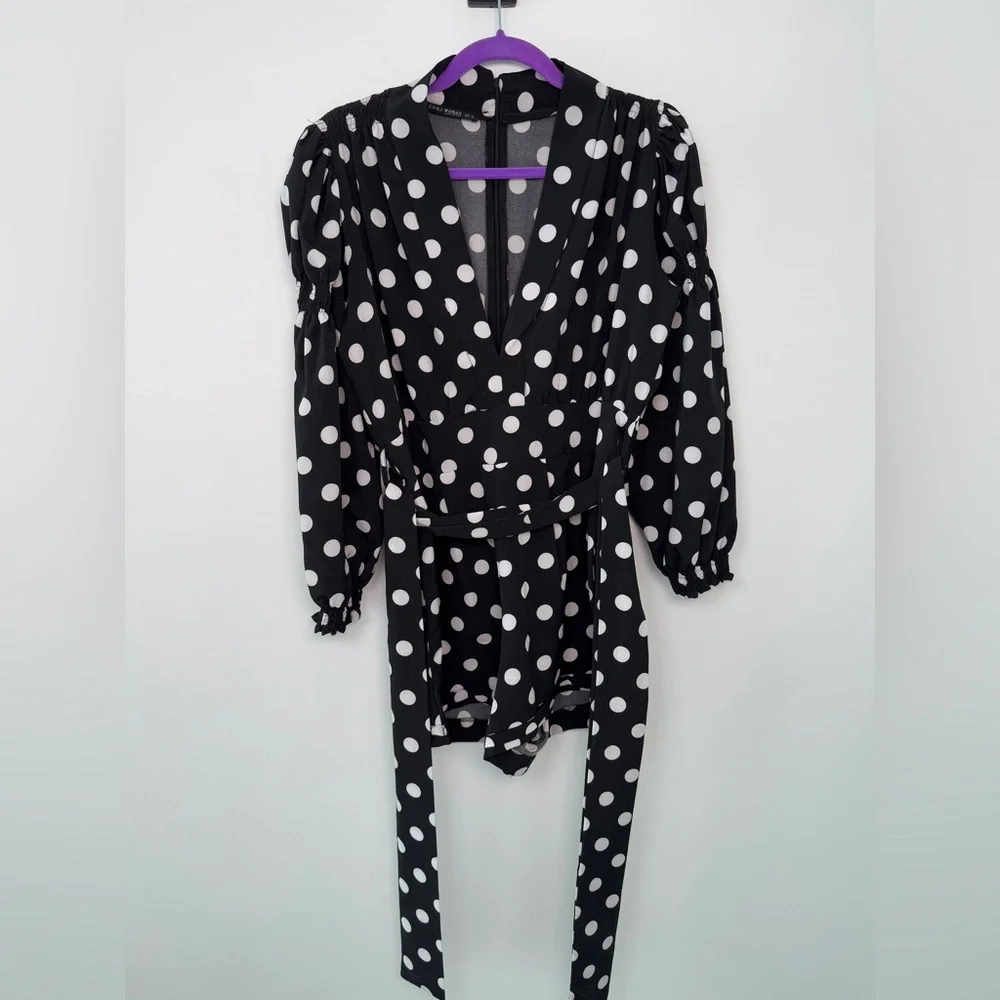 Black and White Polka Dot romper - Picture 5 of 8